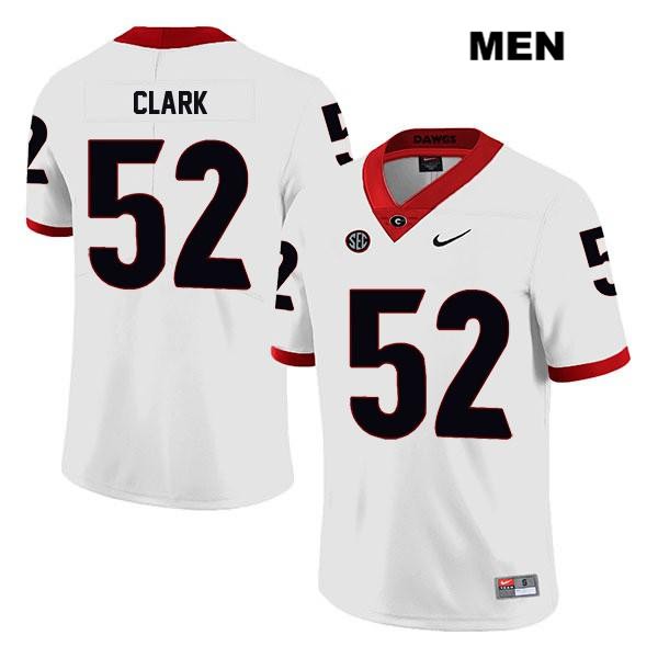 Georgia Bulldogs Men's Tyler Clark #52 NCAA Legend Authentic White Nike Stitched College Football Jersey RKR0456RG